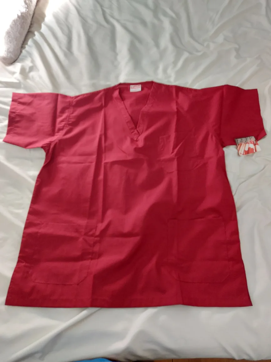 Red Scrub Set - Top & Pants Unisex thumbnail