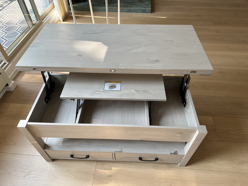 Lift Top Coffee Table - Light Wood