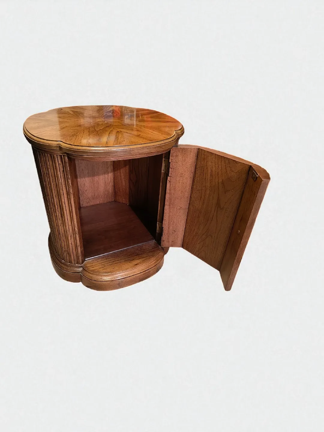 HENREDON Burl Walnut Clover Shaped Cabinet thumbnail