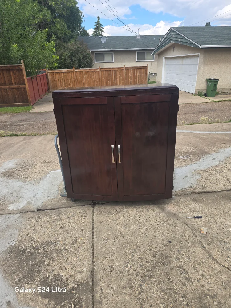 Vintage Solid Wood Cabinet - Dark Brown thumbnail