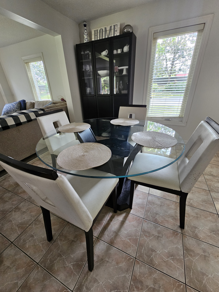 Glass Round Dining Table with 4 Chairs - photo 5