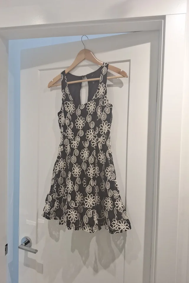 Aerie Black Floral Dress - Size Small thumbnail