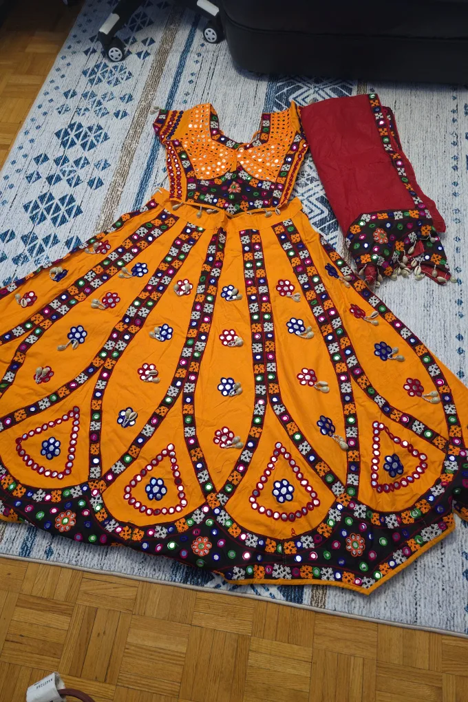 Embroidered Indian Dress with Mirror Details- ChaniyaCholi thumbnail