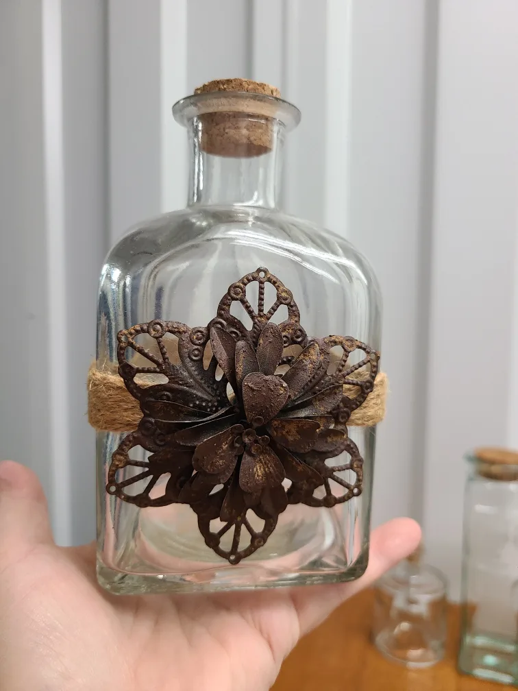 Decorative Glass Bottle with Cork Stopper image indicator(4)