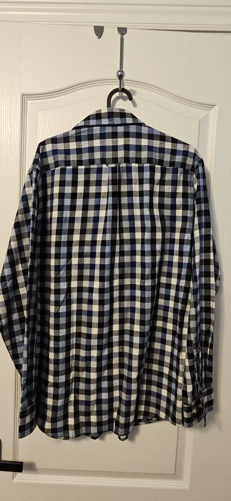 Haggar Blue/Black Plaid Long Sleeve Shirt - Small image indicator(3)