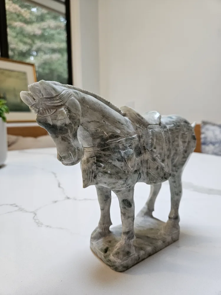 Jade Green Marble Tang Style Horse Statue image indicator(5)