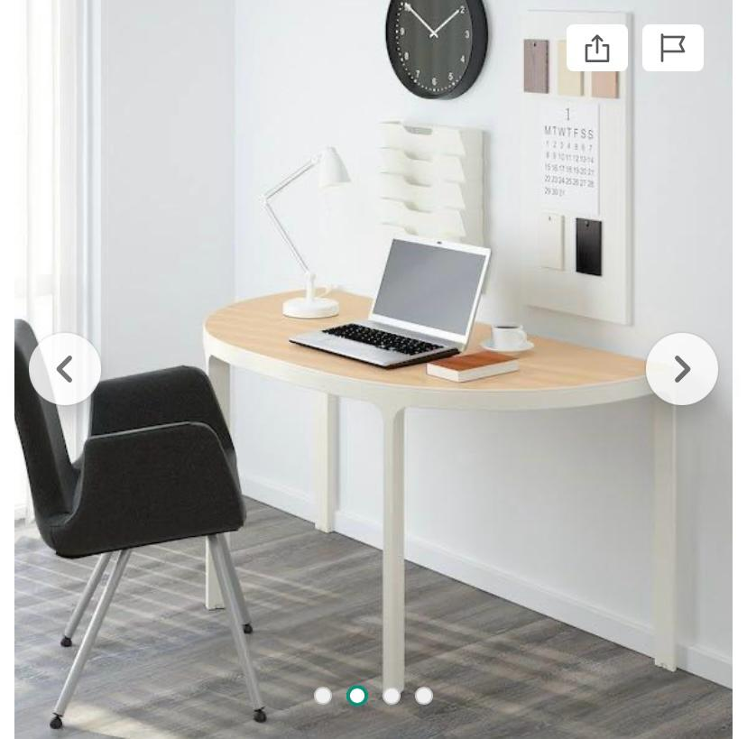 IKEA Bekant Half-Moon Desk - 55 1/8"