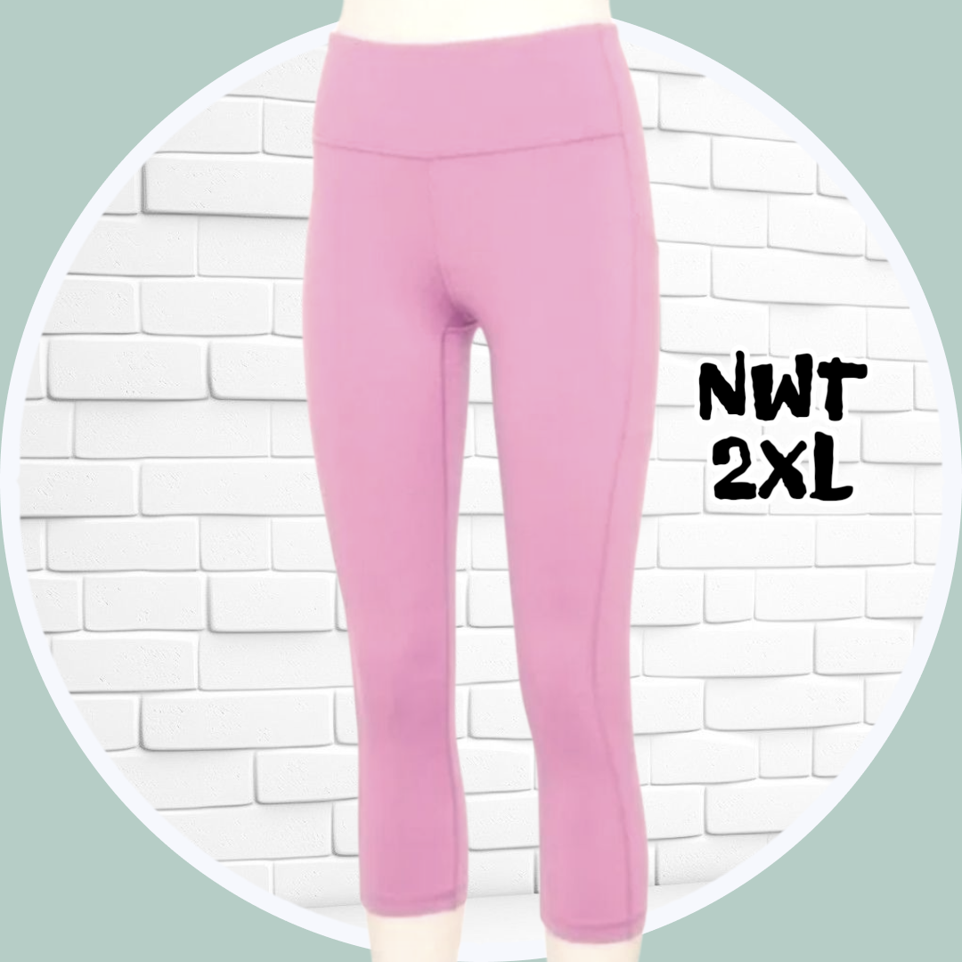 🥕 NWT 2XL Capri High Waisted Leggings w 2 Side Pockets - photo 2