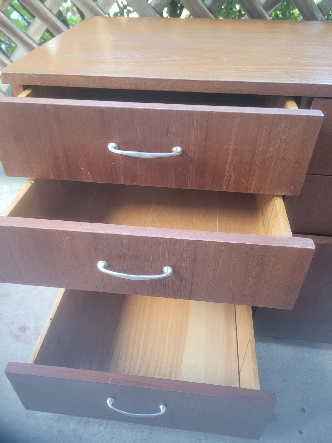 Teak "look" Wood Dresser with Six Drawers - photo 3