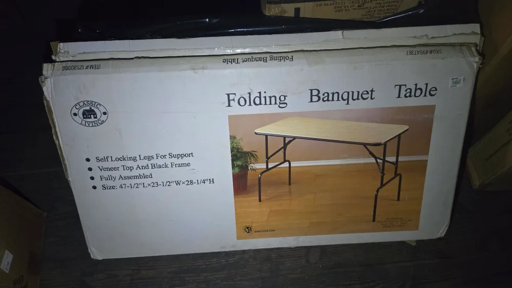 Classic Living Folding Banquet Table 47.5"x23.5"