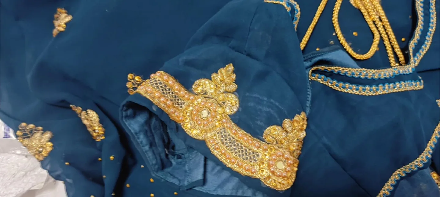 Teal & Gold Sari image indicator(5)