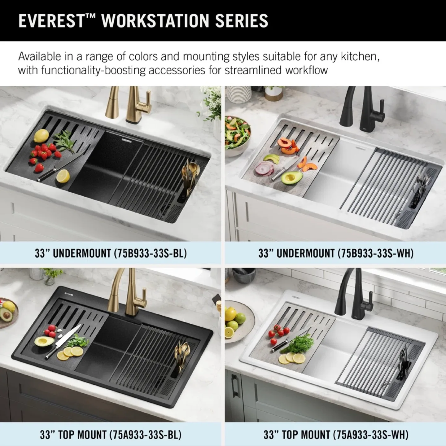 Delta Everest 32” Granite Kitchen Sink, Undermount, Black image indicator(7)