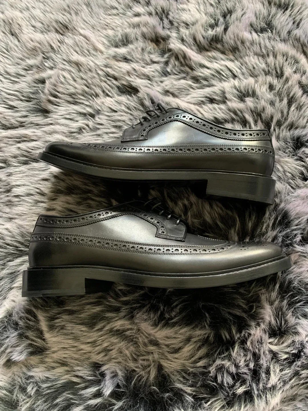 Burberry Black Leather Wingtip Dress Shoes - Size 43 image indicator(2)