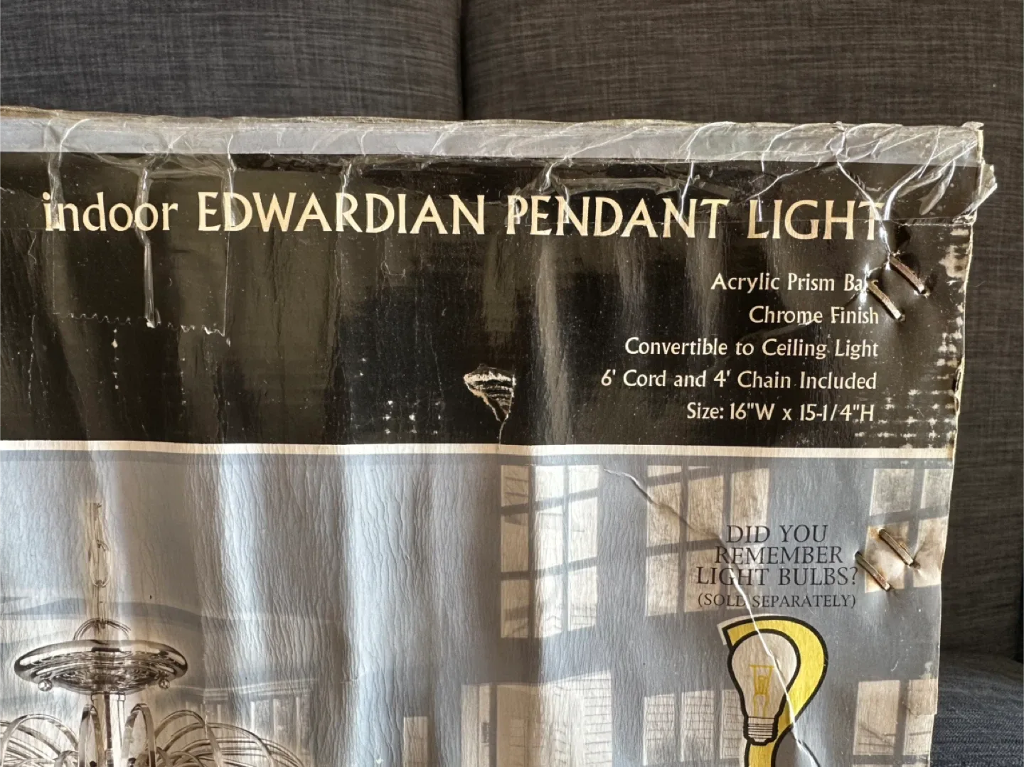 Edwardian Pendant Light / Chandelier 16"x15"x4"