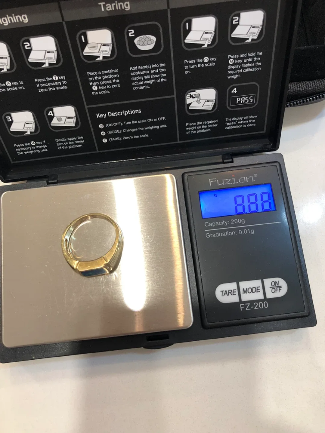 Men's 14k yellow Gold Ring with diamonds Blue Opal image indicator(3)