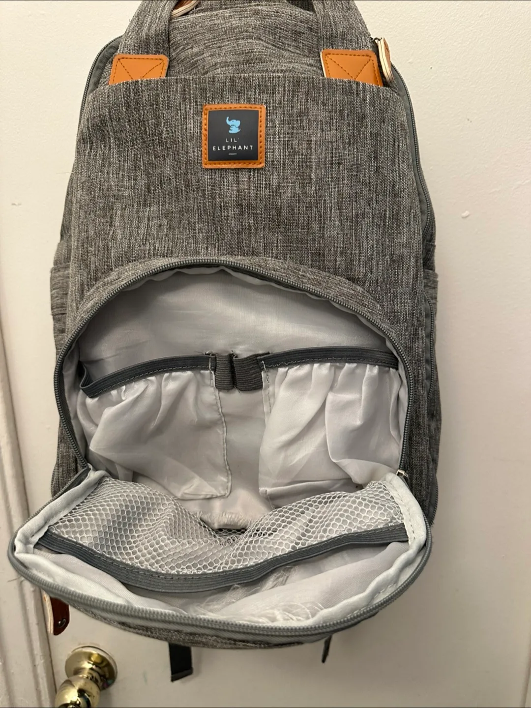 Lil Elephant Diaper Bag Backpack - Grey image indicator(2)
