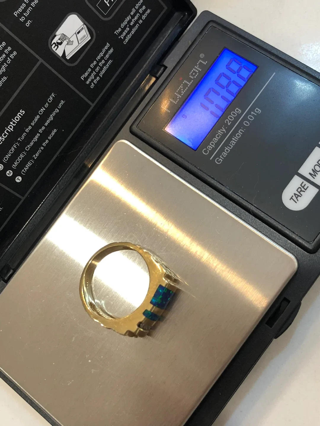 14k yellow Gold Ring with Opal Inlay image indicator(3)