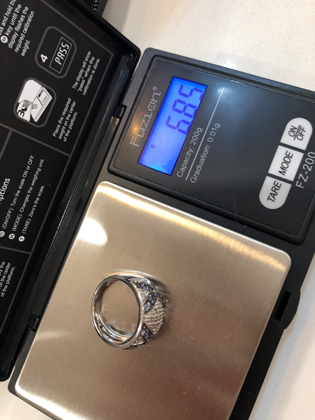 Diamond and Tanzanite 10k white gold Ring - photo 3