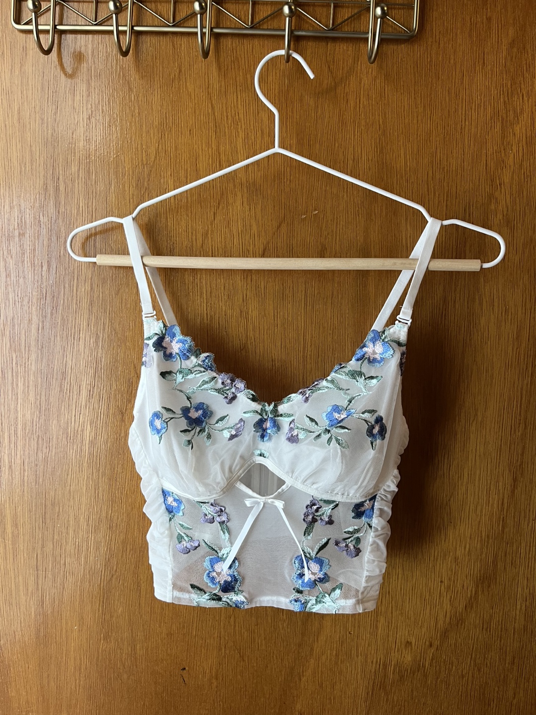 White Floral Bustier 32C/D