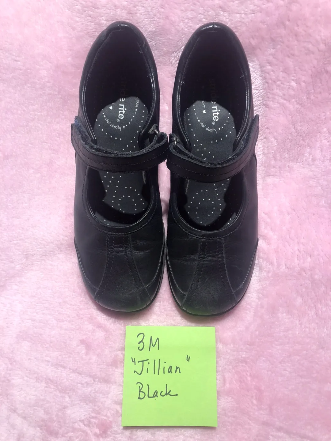 Stride Rite “Jillian” Black Leather School Shoes - Size 3M image indicator(2)