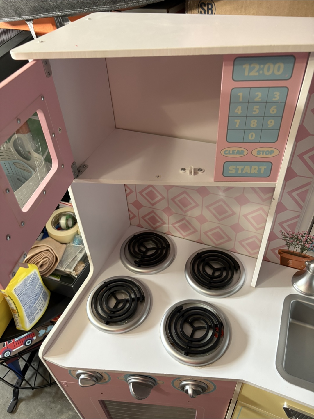 Kids Play Kitchen - Pink, Yellow, Blue - photo 2