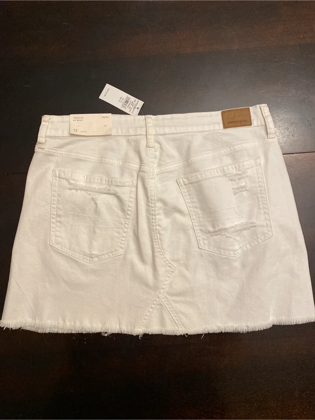 American Eagle White Denim Skirt - Size 12 image indicator(3)