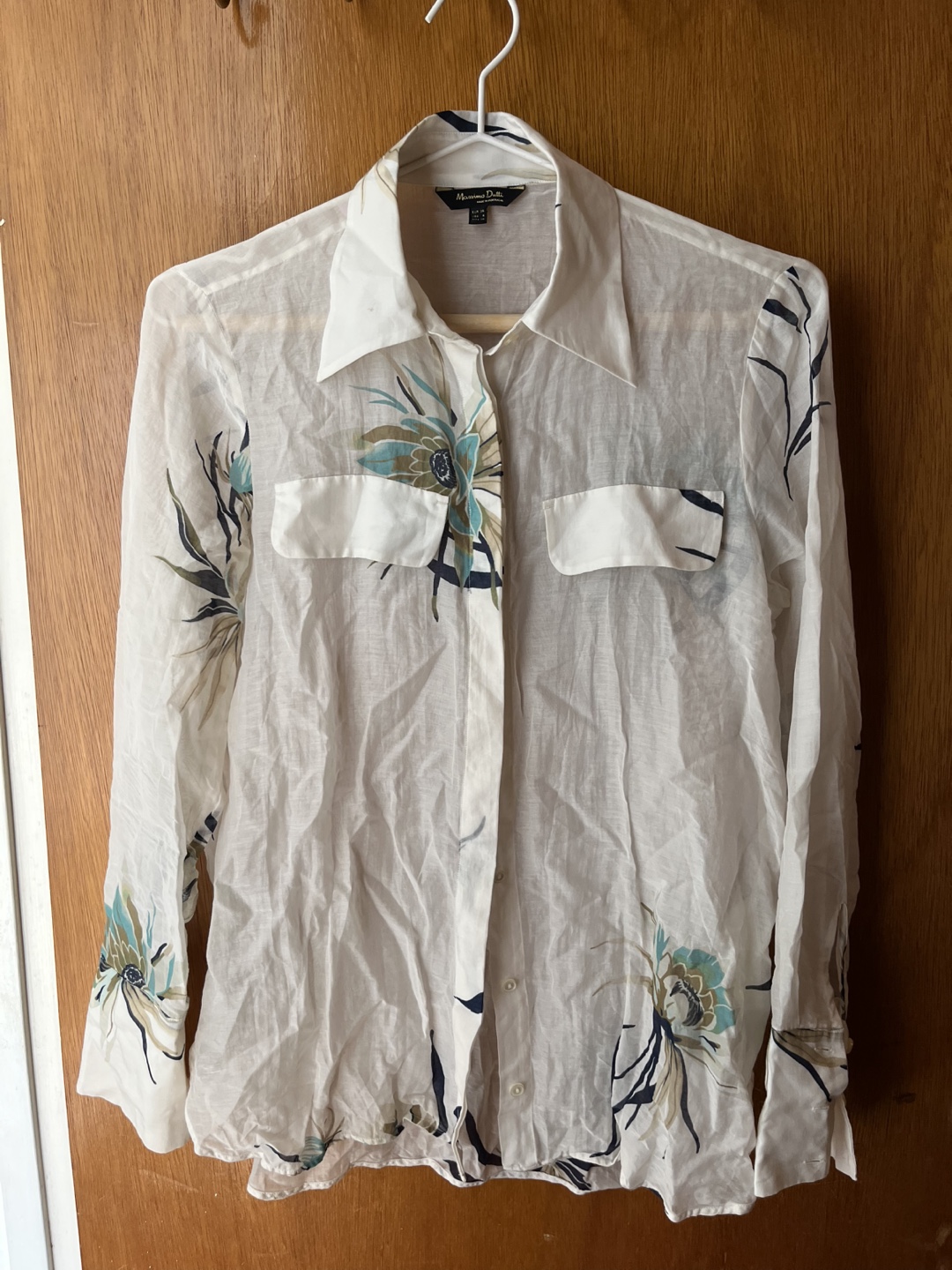 Massimo Dutti Cotton Silk Blend Blouse - Size 4