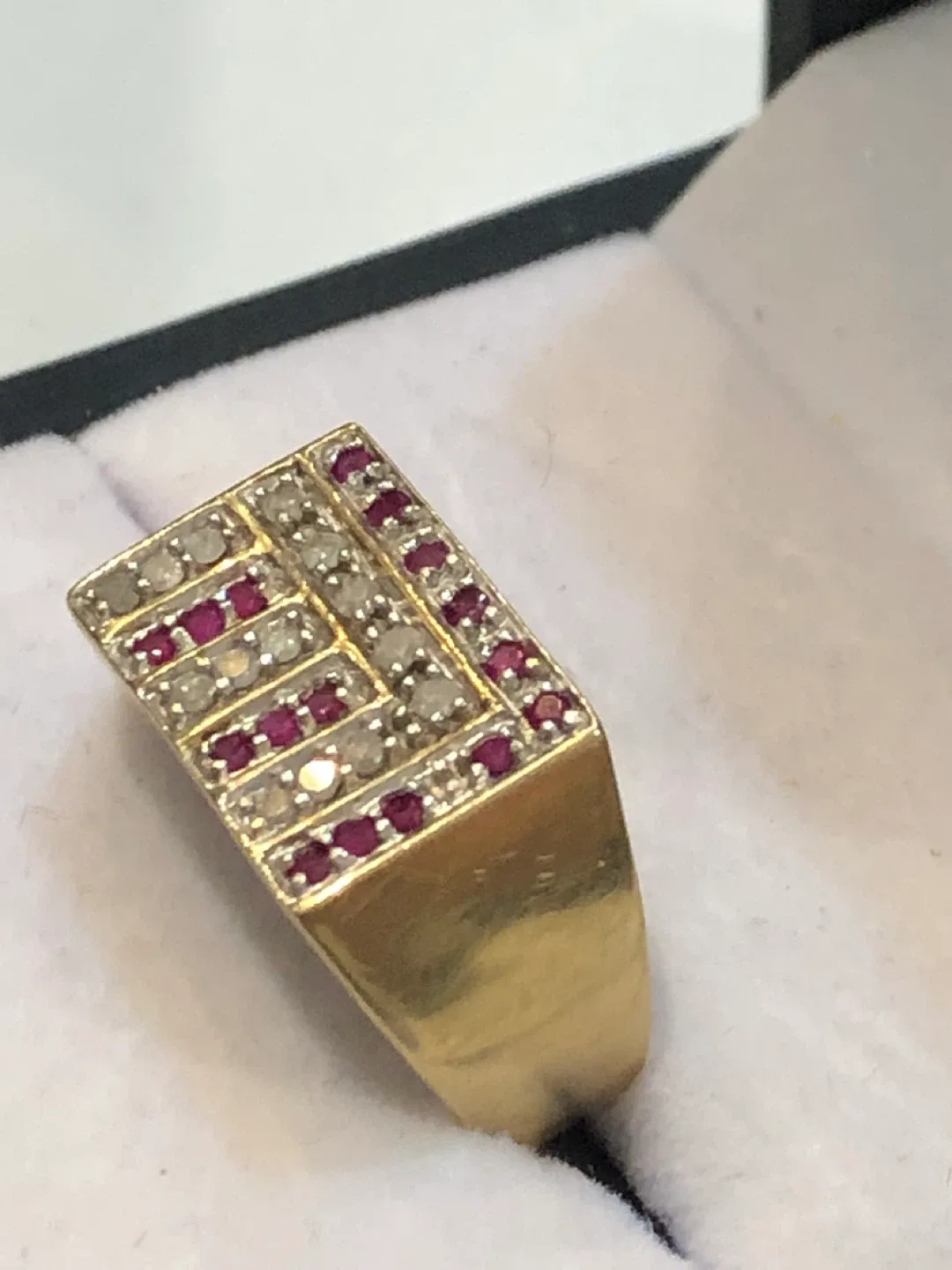 10k Gold Ring with Ruby and Diamond accents image indicator(2)
