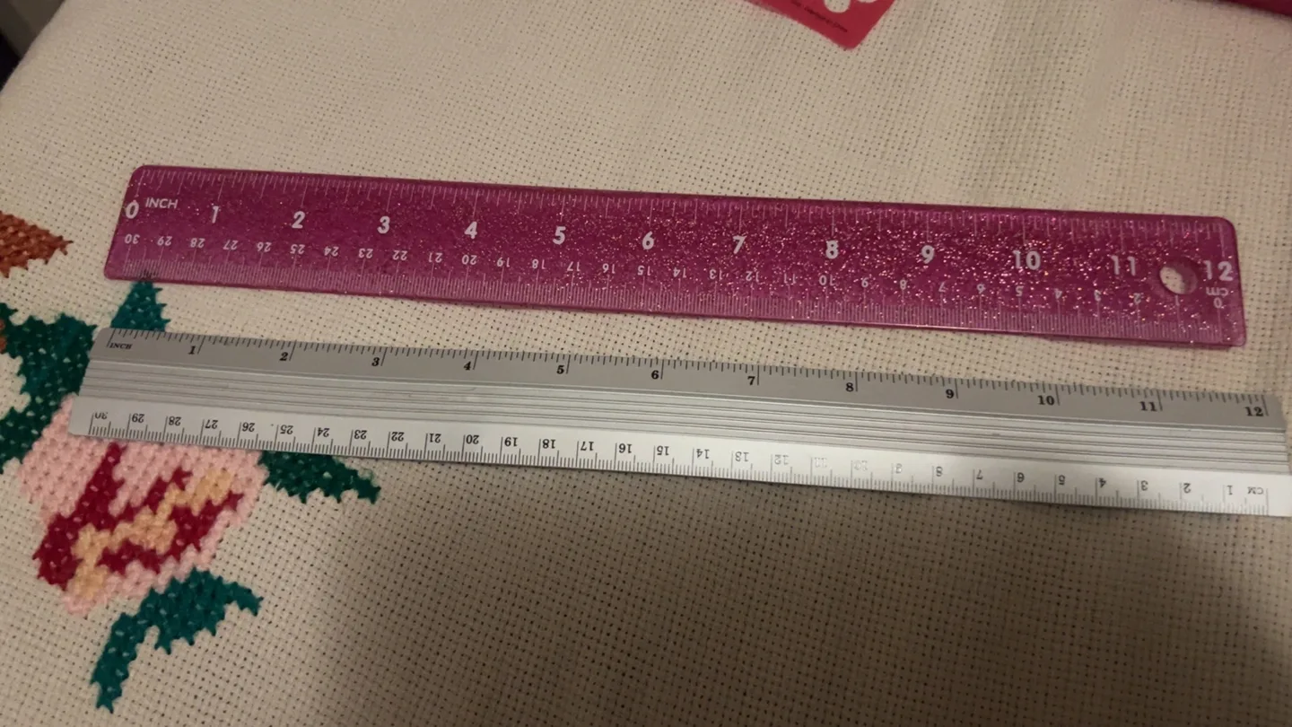 Rulers - 12 Inch Pink Glitter & Silver thumbnail