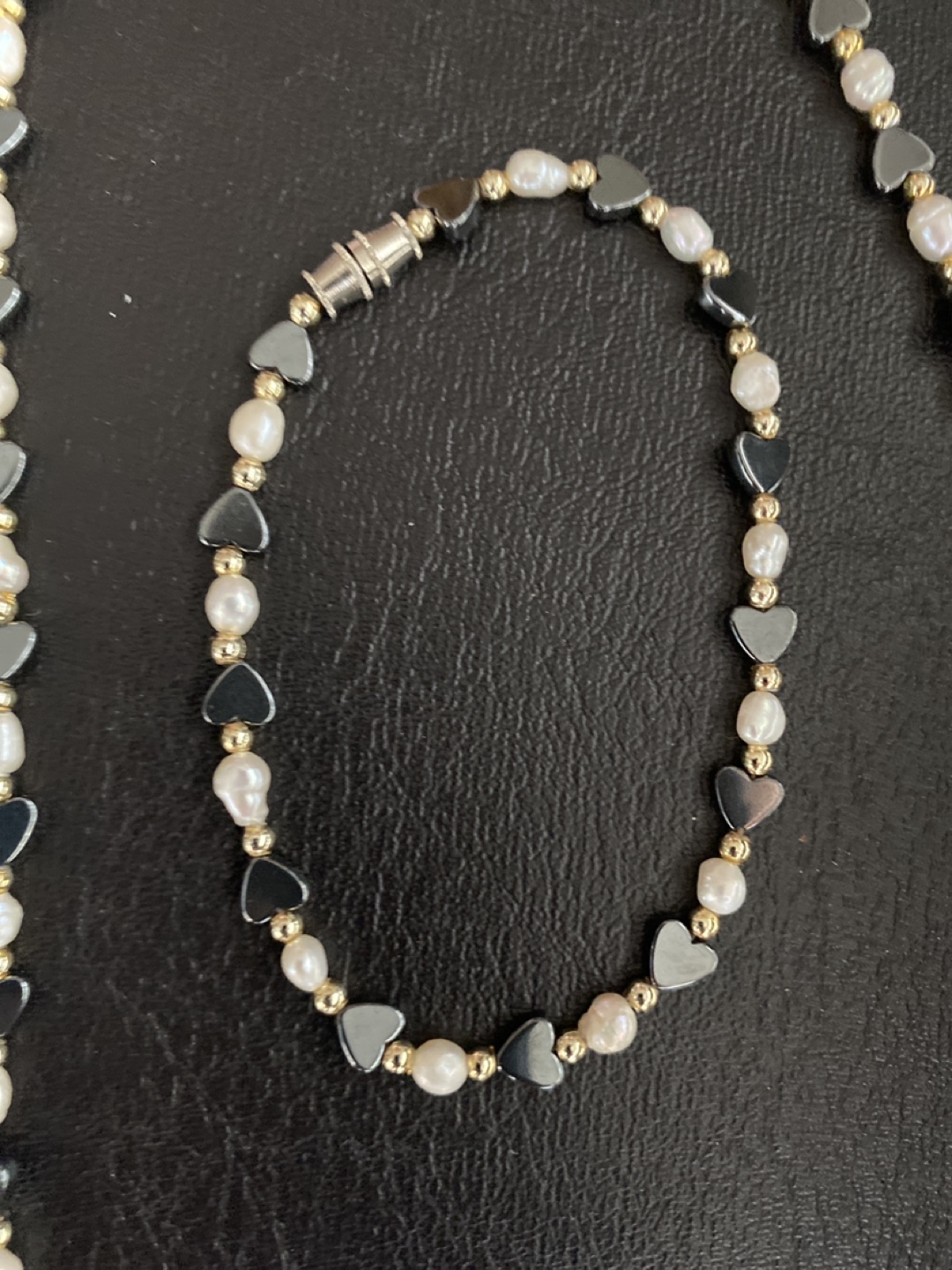 Pearl & Heart Bead Bracelet & Necklace Set - photo 2