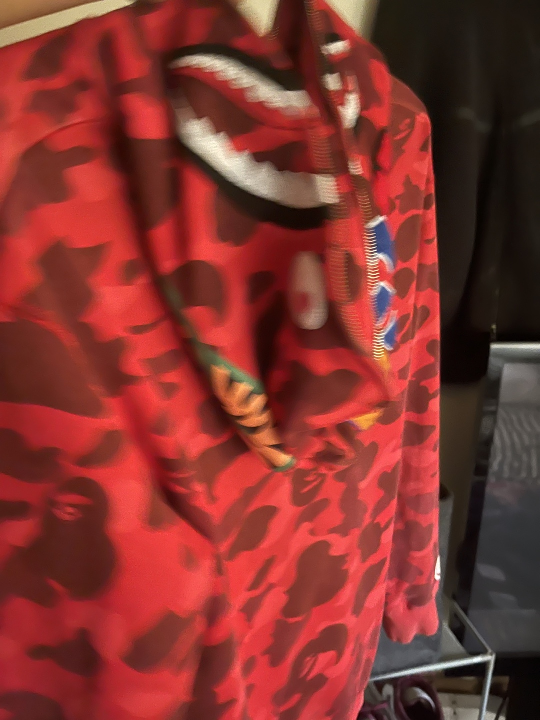 Bathing Ape BAPE Red Camo Shark Hoodie - photo 2
