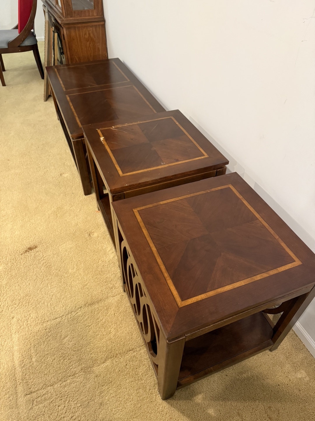 Coffee Table and End Table Set - Brown Wood - photo 2