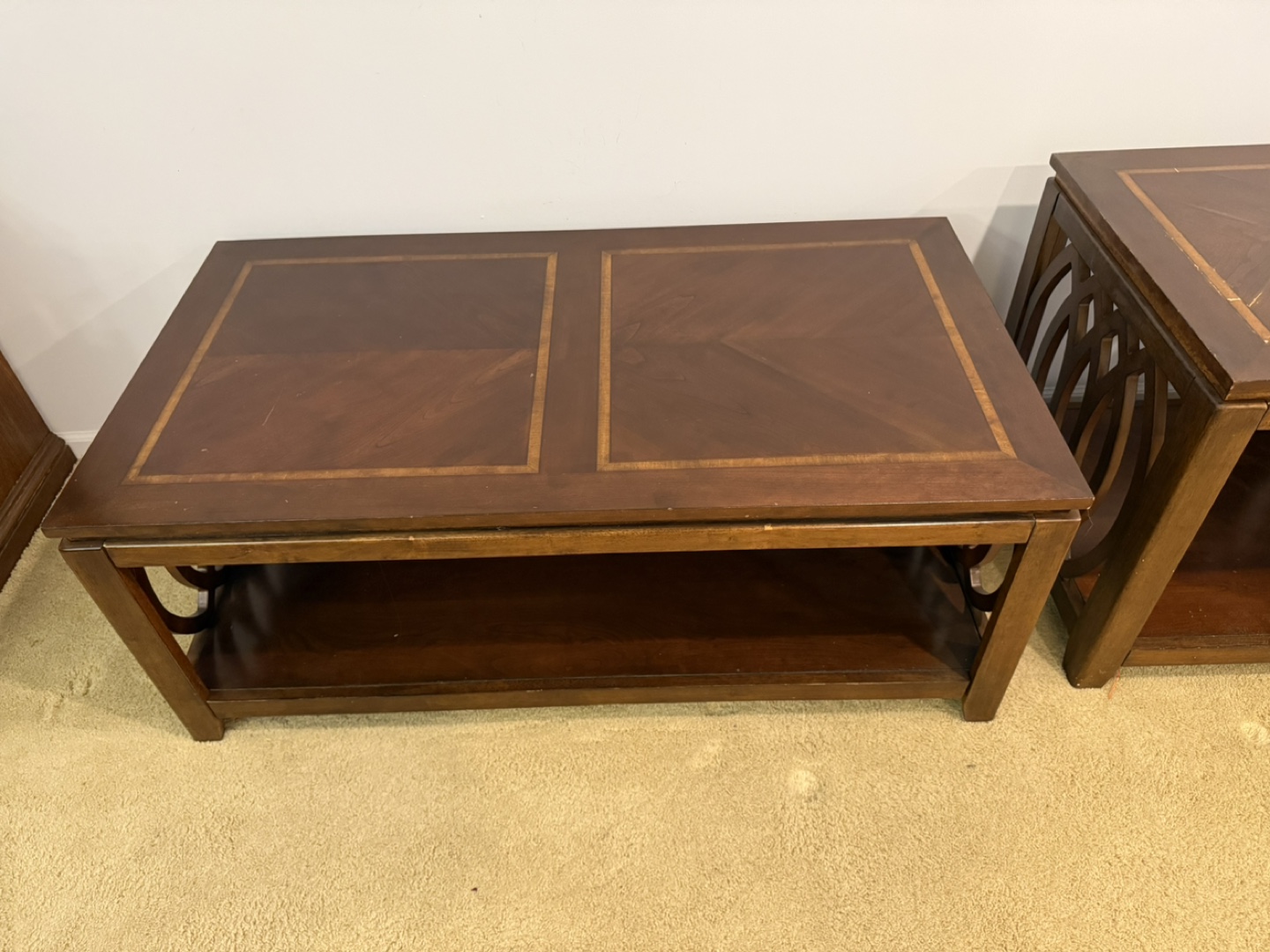Coffee Table and End Table Set - Brown Wood - photo 4