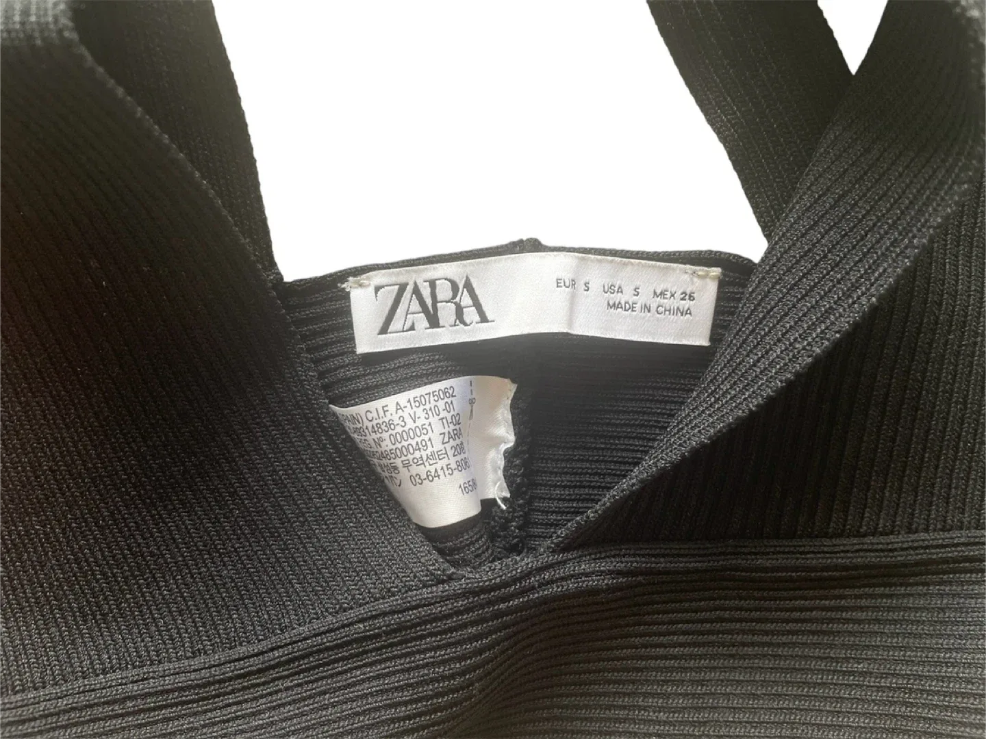 Zara Black Knit Crop Top Bralette - Size S image indicator(4)