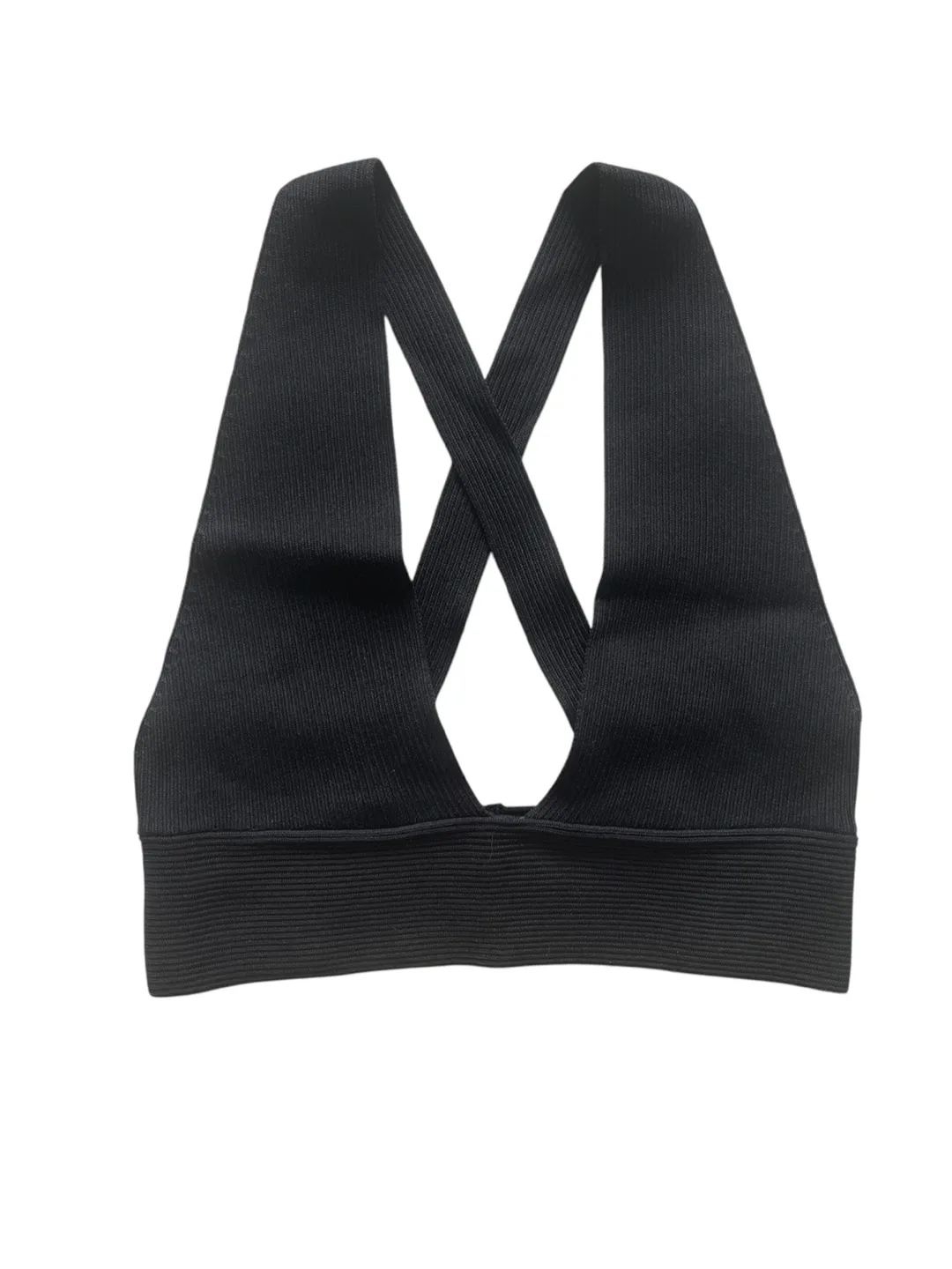 Zara Black Knit Crop Top Bralette - Size S image indicator(2)