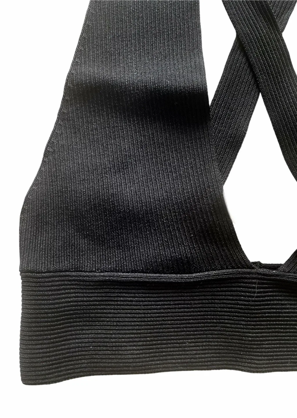 Zara Black Knit Crop Top Bralette - Size S image indicator(5)
