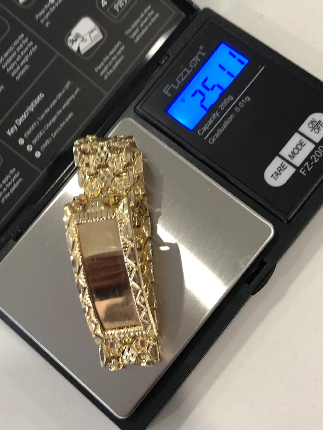 Men's 10k Yellow Gold Nugget ID Bracelet image indicator(4)