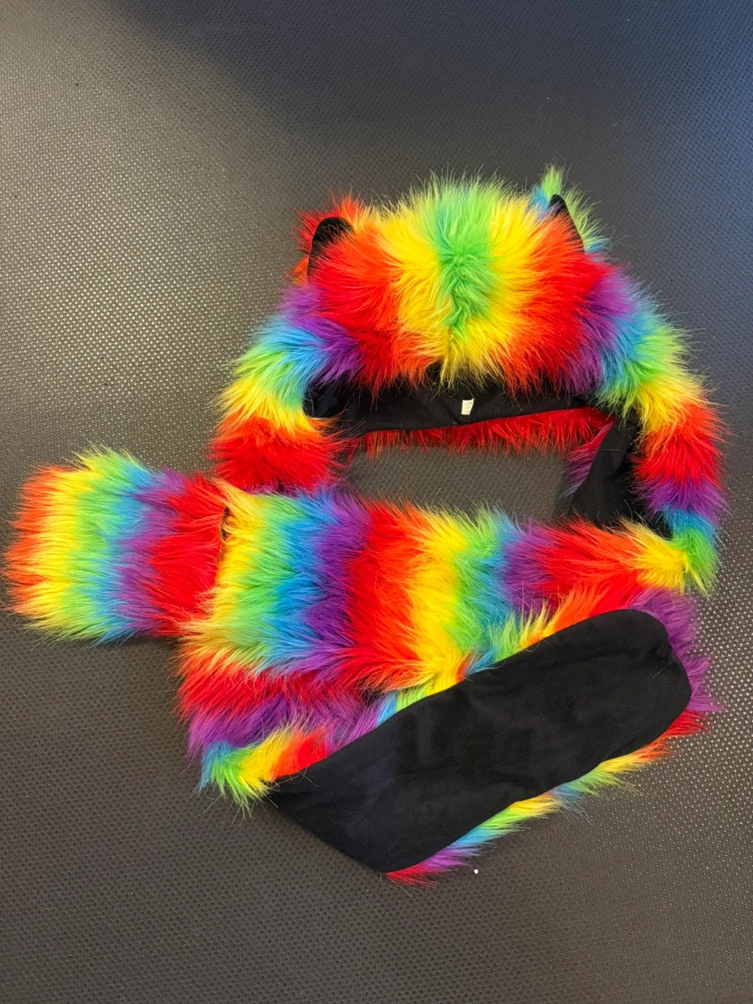 Rainbow Faux Fur Spirit Hood thumbnail