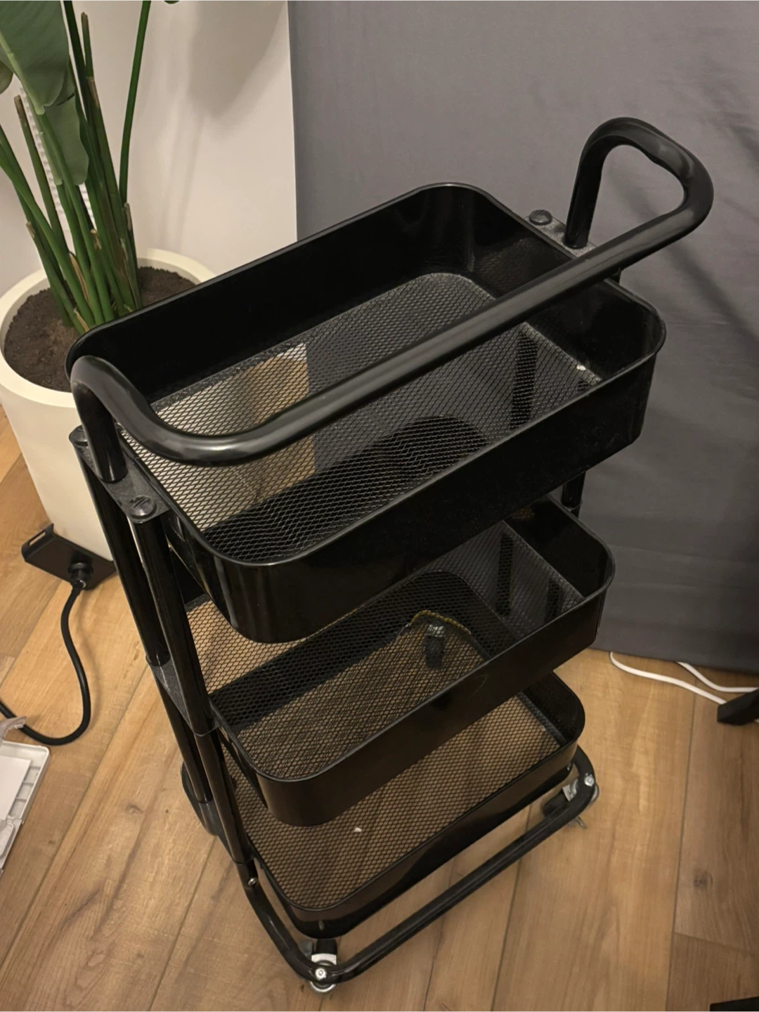 Black Rolling Cart - 3 Tier