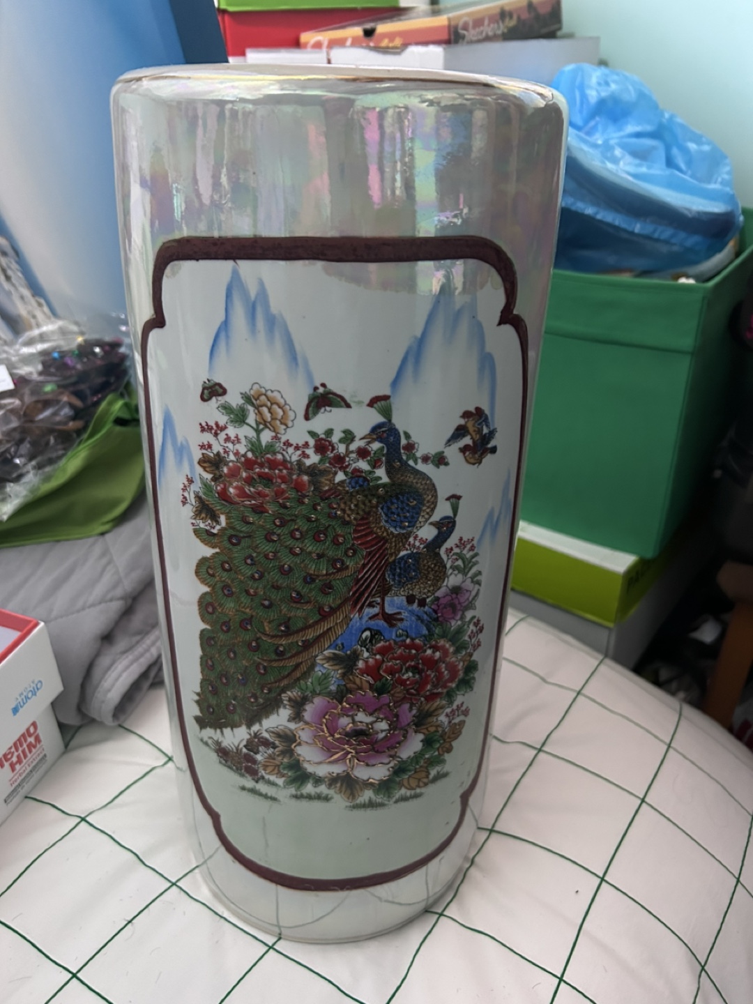 Vintage Peacock Design Umbrella Stand