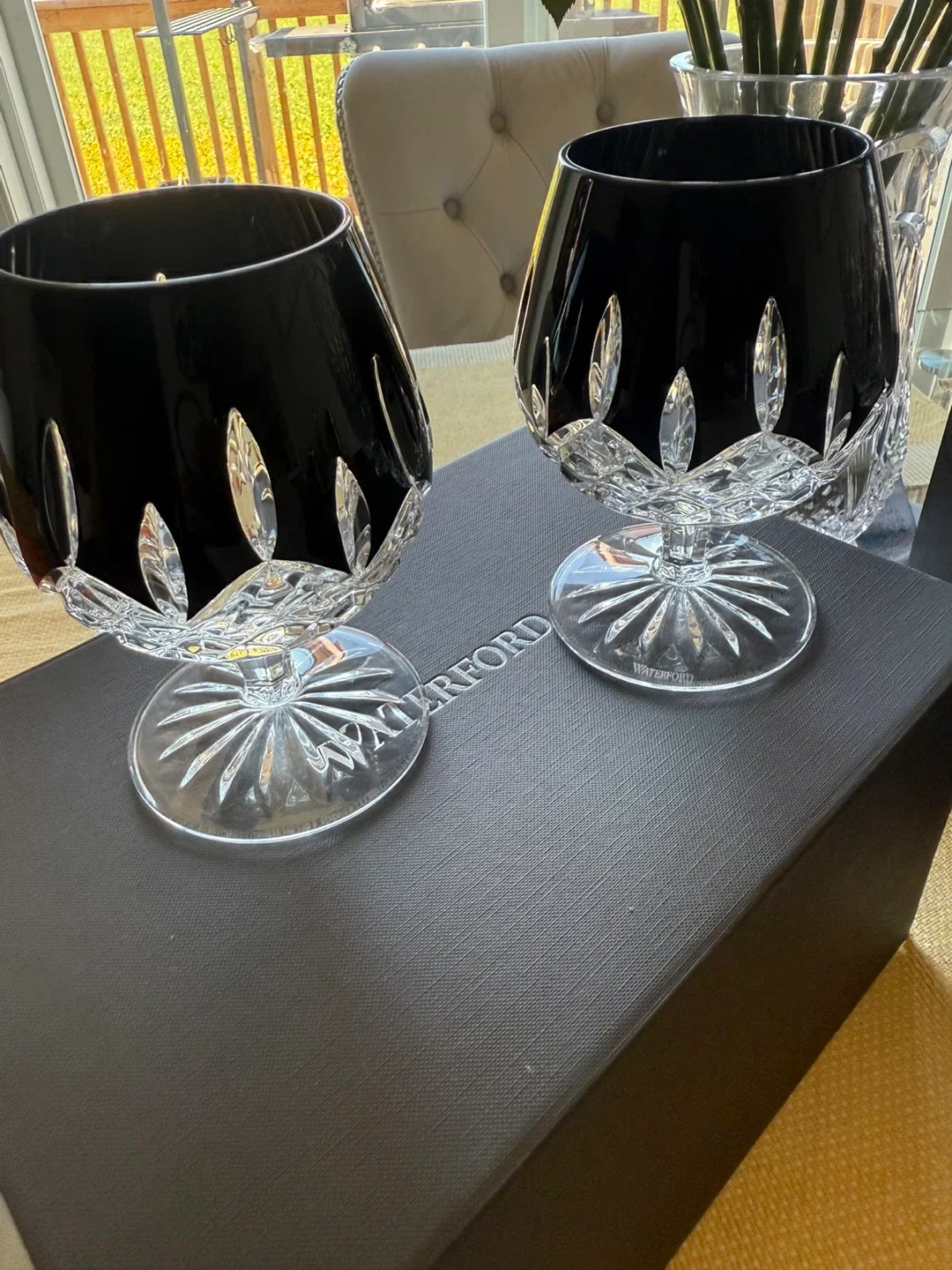 Waterford Black Brandy Glasses, Set of 2 thumbnail