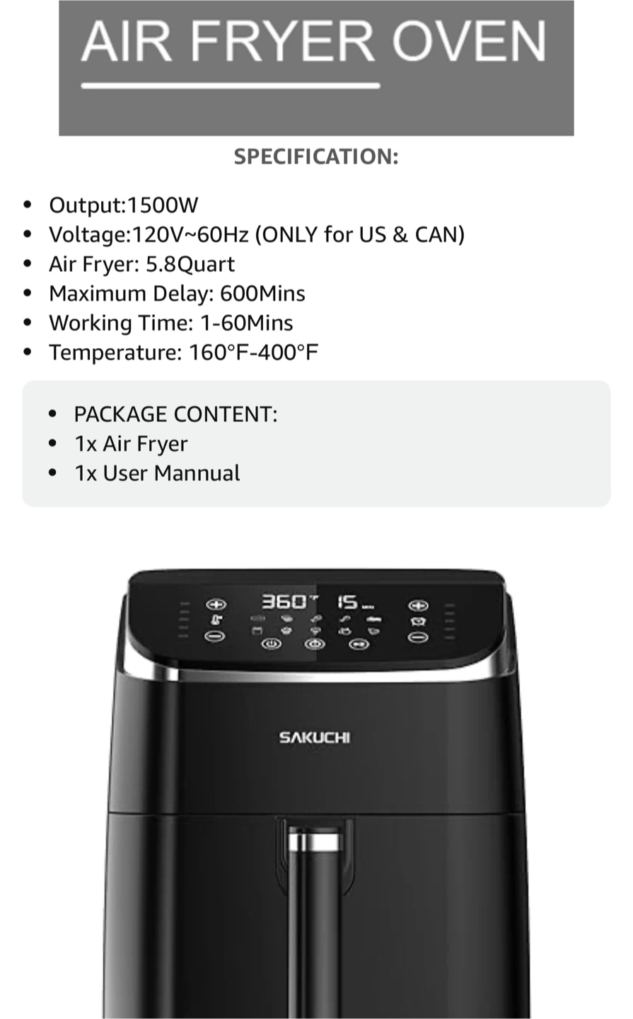 Sakuchi Airfryer LIKE NEW! - photo 4