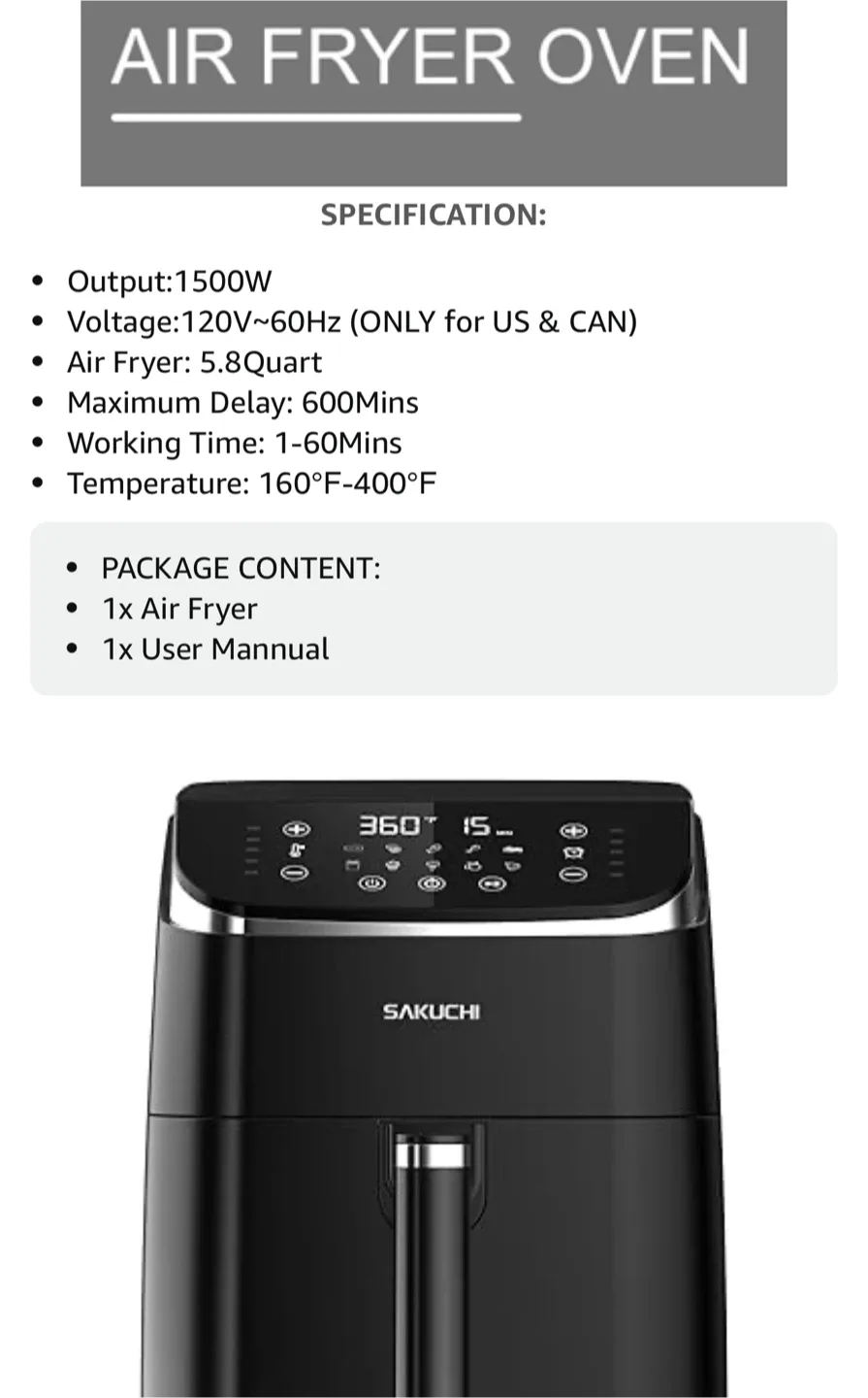 Sakuchi Airfryer LIKE NEW! image indicator(4)