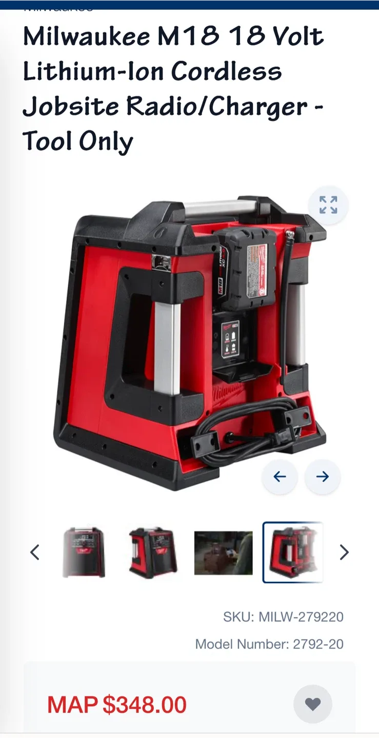 Milwaukee M18 Cordless Jobsite Radio/Charger image indicator(5)