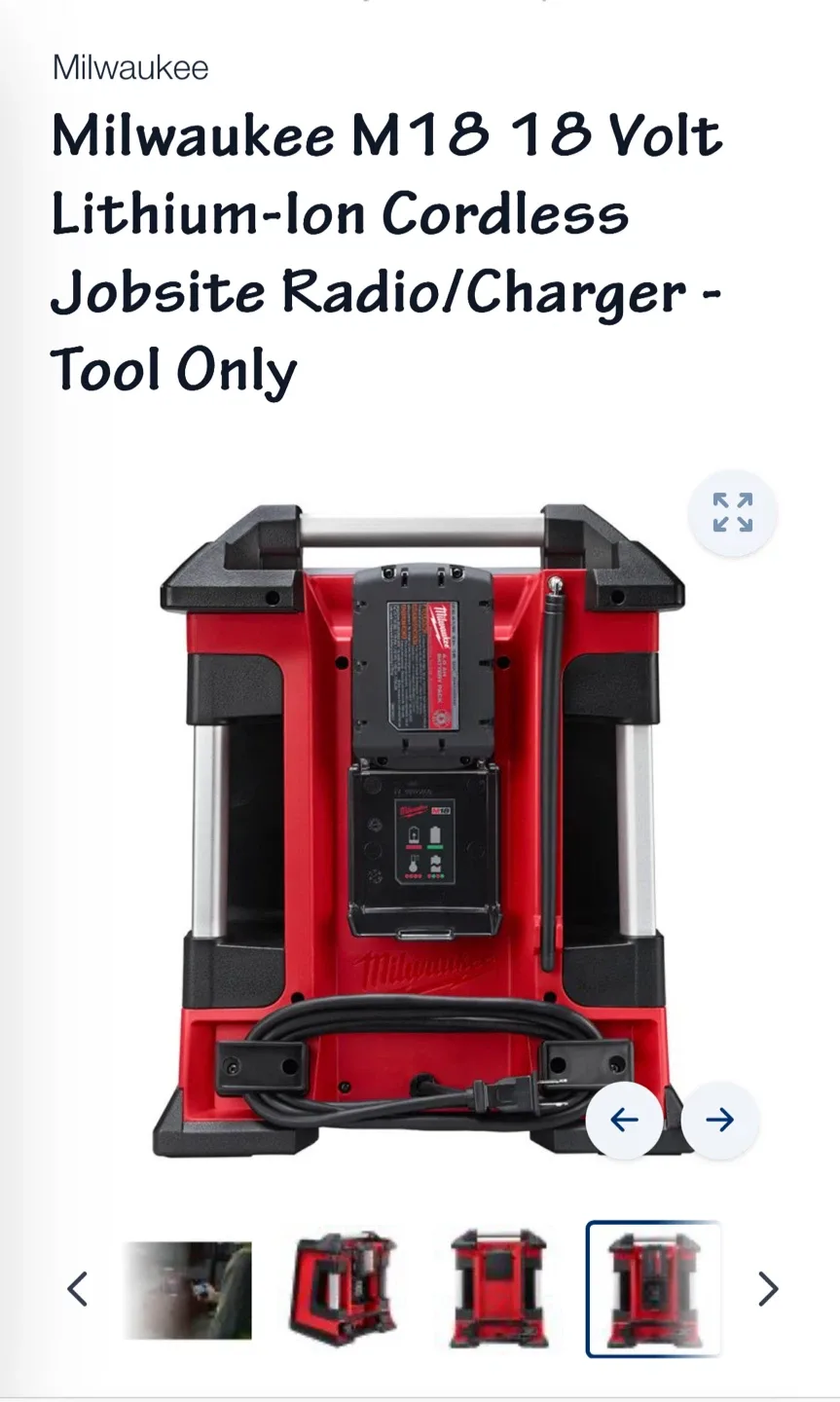 Milwaukee M18 Cordless Jobsite Radio/Charger thumbnail