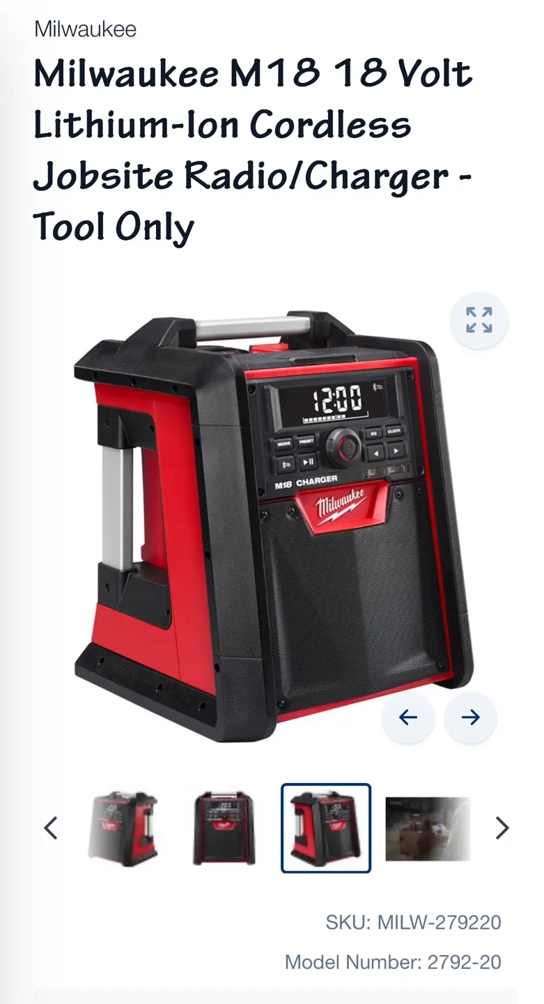 Milwaukee M18 Cordless Jobsite Radio/Charger image indicator(3)