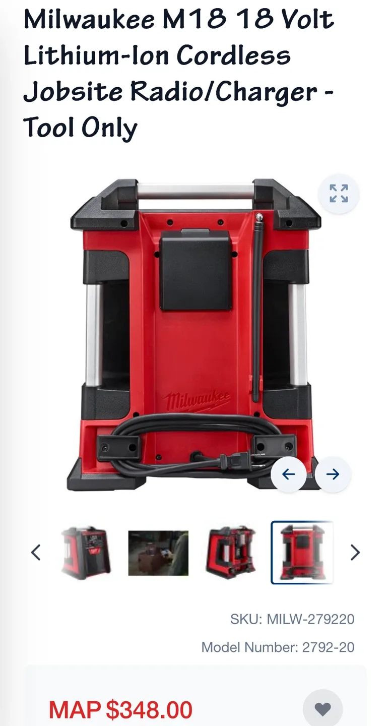 Milwaukee M18 Cordless Jobsite Radio/Charger image indicator(2)
