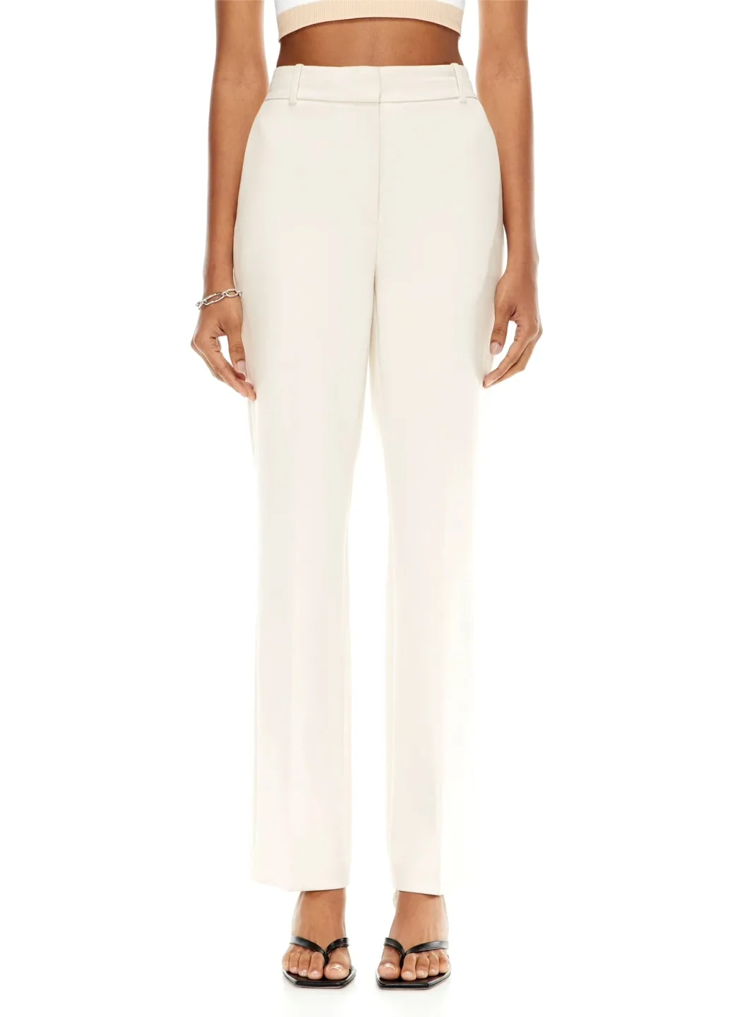 NEW Aritzia Babaton Publish Pants - Size 6 in Matte Pearl thumbnail