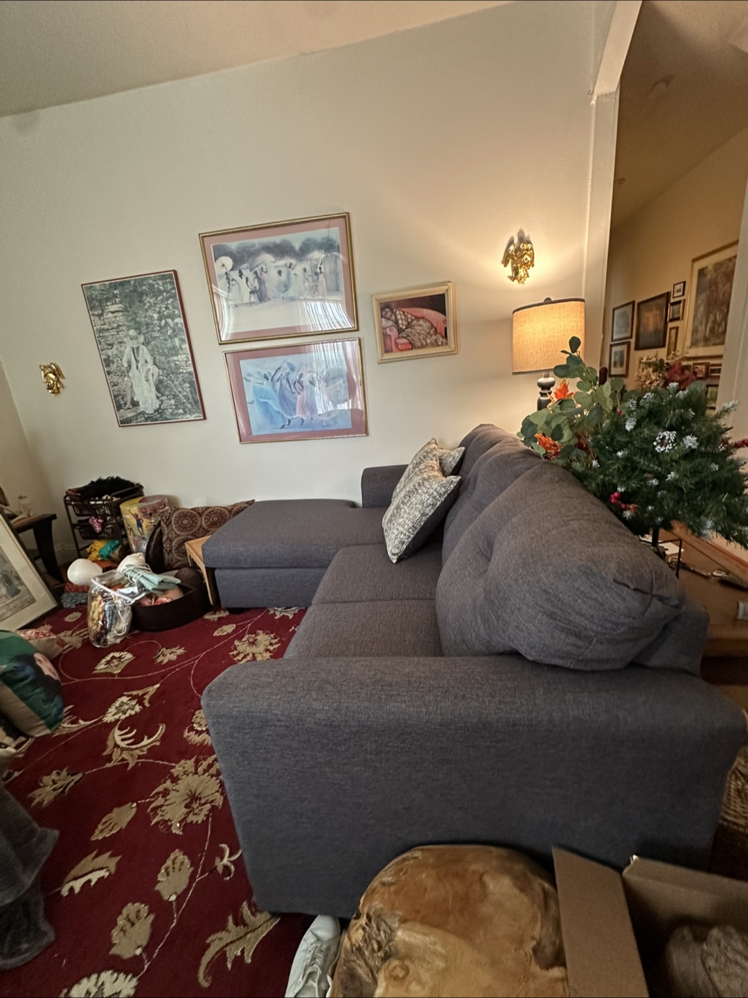 Gray Sectional Sofa with Chaise Lounge - photo 5