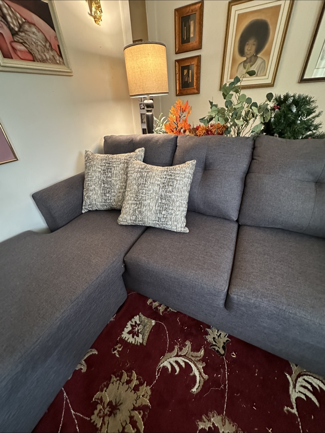 Gray Sectional Sofa with Chaise Lounge - photo 3